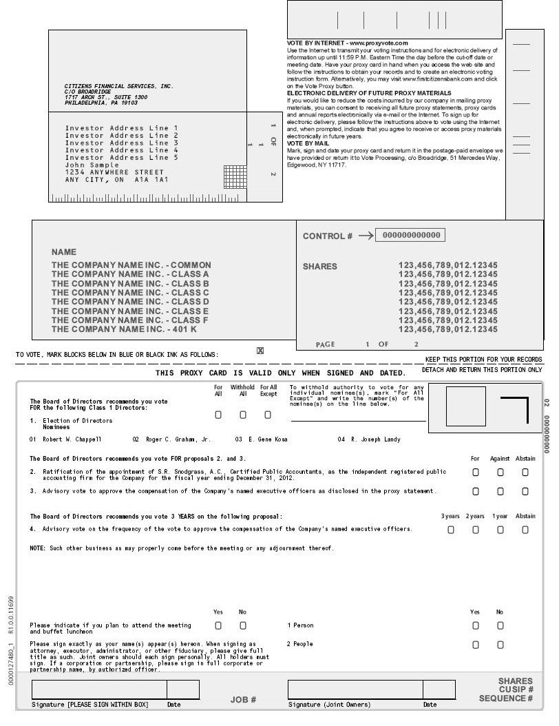 Proxy Card Side 1